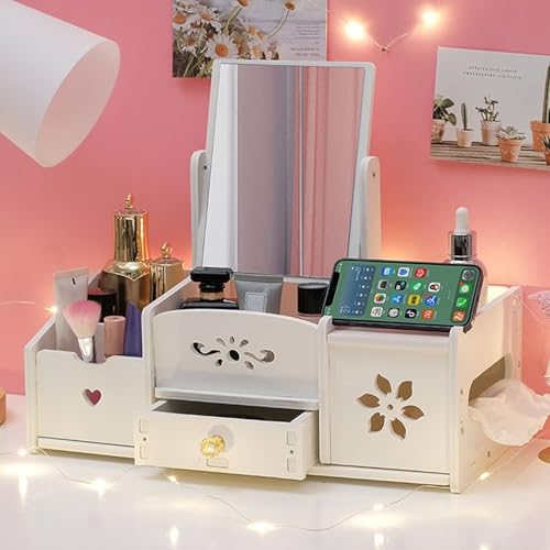 Amazon｜卓上 ドレッサー 鏡付き 化粧品 収納 ドレッサー 子供
